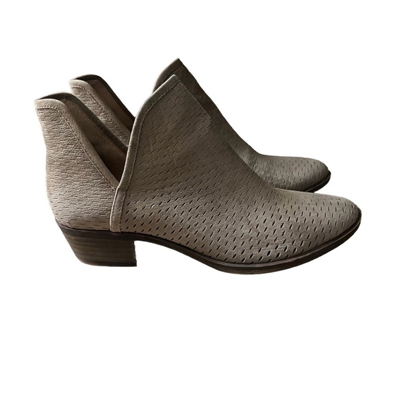 LUCKY BRAND Baley Brindle Suede Perforated Pull On Ankle Booties Size 7.5 - Picture 1 of 8